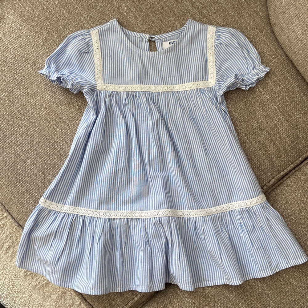 Toddler blue peasant dress